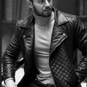 mens' outer leather jacket