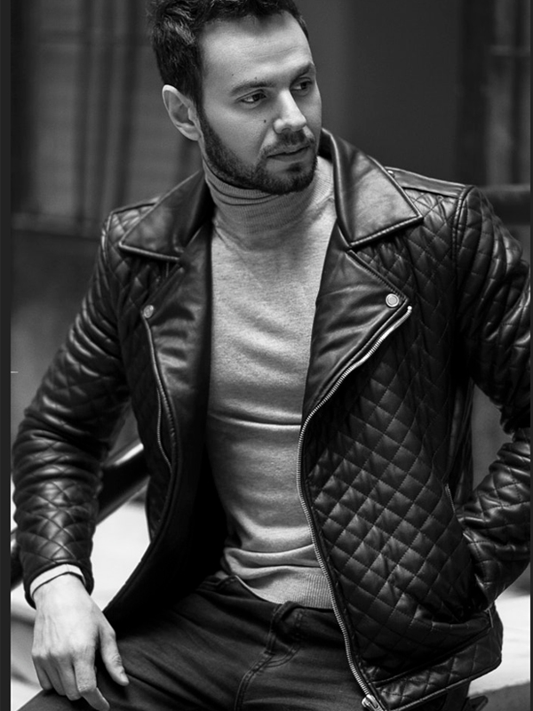 mens' outer leather jacket