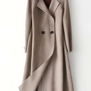 Light Brown Wool Coat with Double-Faced Fabric