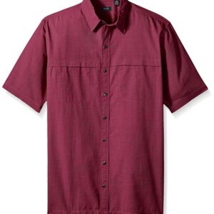 Men's Burgundy Short-Sleeve Shirt