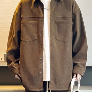 Men's Brown Corduroy Overshirt Jacket