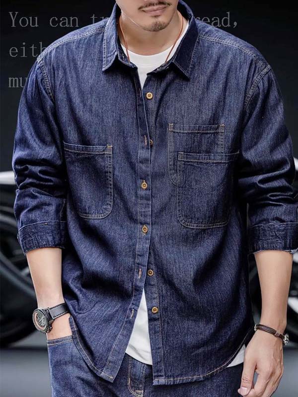 Men's Light Wash Denim Shirt - Classic