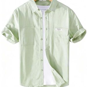 Men's Light Green Short-Sleeve Shirt
