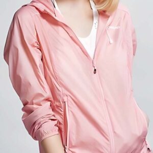 Pink Lightweight Hooded Jacket with Reinforced Zipper