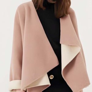 Women's Pink Short Wrap Coat