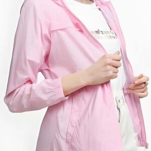 Pink Lightweight Hooded Jacket with Reinforced Zipper