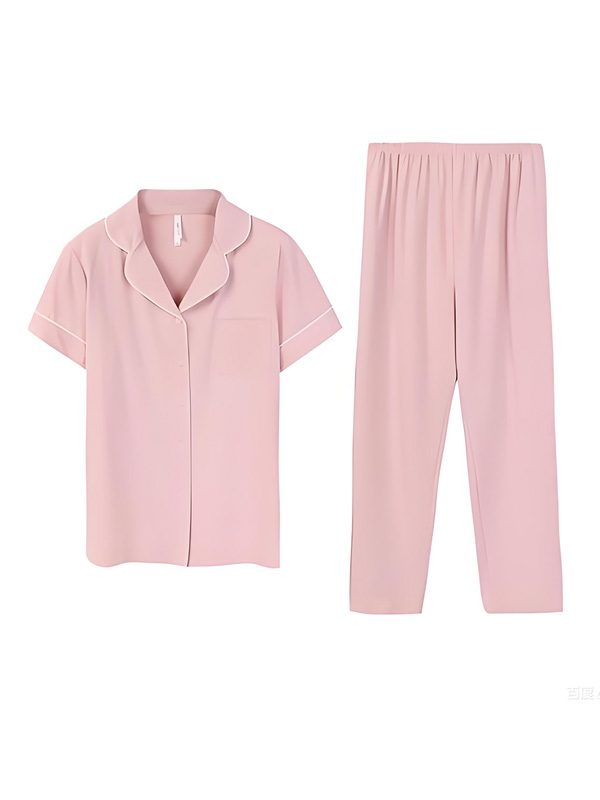 Kids Light Pink Short-Sleeve Pajama Set