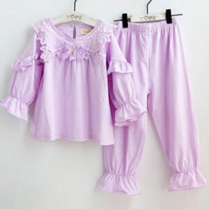 Girls' Purple Lace Nightwear Set
