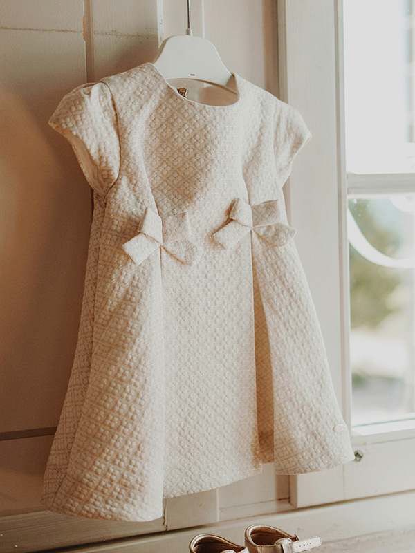 Girls' Quilted Dress Short-Sleeve Formal Dress