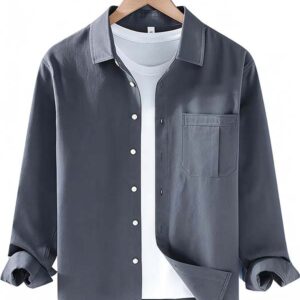 Men's Charcoal Long-Sleeve Shirt