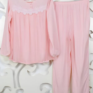 Girls Light Pink Long-Sleeve Pajama Set