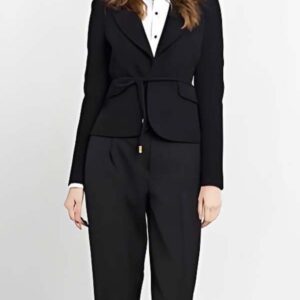 Women's Black Slim-Fit Suit Set