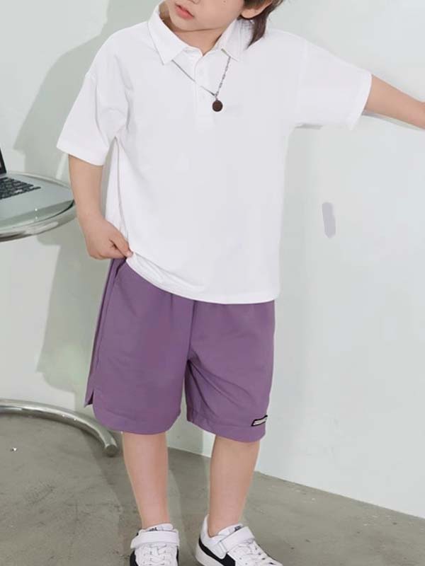 Kids Oversized White Polo Shirt