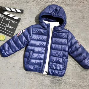 Kids Shiny Navy Puffer Jacket Warm Down Coat