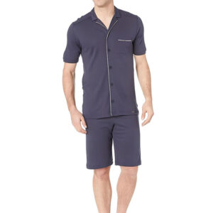 Men's Dark Navy Pajama Set - Stretch Fabric
