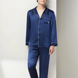 Men's Royal Blue Satin Pajama Set